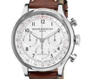 Baume-Mercier-Mens-Capeland-Silver-Chronograph-Dial-Watch